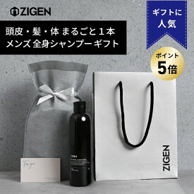 【P5倍】オールインワン スカルプシャンプー ギフト メンズ 全身シャンプー 全身洗える 爽やかシトラスの香り 頭皮 髪 全身 加齢臭 臭い対策 フケ かゆみ 薄毛 ハリ コシ ボディソープ 石鹸 無添加 男性用 誕生日 父の日 250ml ジゲン ZIGEN