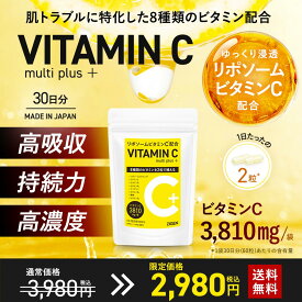 限定価格！新発売 リポソーム ビタミンC サプリ 60粒 (30日分) 紫外線 日焼け 対策 シミ シワ 美白 インナーケア マルチビタミン ビタミン サプリメント マルチプラス 3810mg 美容 春 スキンケア 日本製 ZIGEN ジゲン