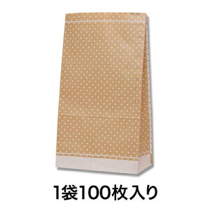 【クラフト角底袋】角底袋 No.4 ピンドット WH