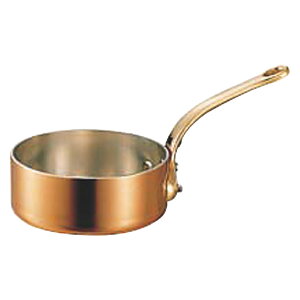 銅極厚浅型片手鍋 真鍮柄 18cm