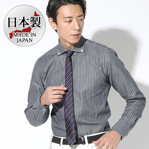 【楽天市場】日本製 デニムシャツ メンズ 長袖 スリム デニム ボタン