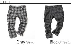 【メンスタ1番人気のパンツ、クロップドで☆】チェックシルエットクロップドパンツ