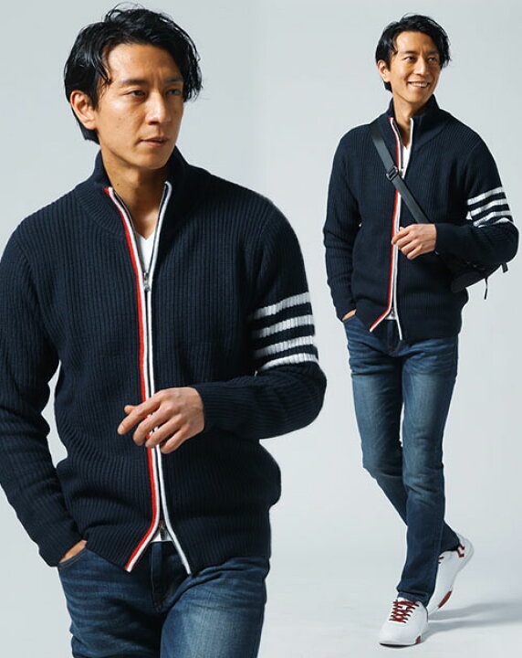 楽天市場 スタンドカラーニット メンズ トップス 長袖 Tシャツ カットソー Vネック デニムパンツ スキニー ストレッチセット 春 ドライブ デート 服 メンズスタイル Menz Style メンズスタイル