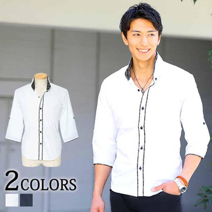 楽天市場 シャツ メンズ 白シャツ カジュアルシャツ フォーマル 無地 メンズスタイル Menz Style メンズスタイル