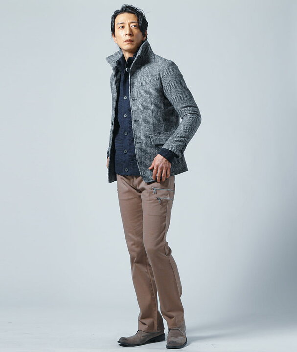 アウター ニットアウターメンズ ジップアップ スタンドカラー ハイネック ジャガード 長袖 無地 細身 秋 冬 服 30代 40代 50代 Menz Style メンズスタイル 最大68 Offクーポン