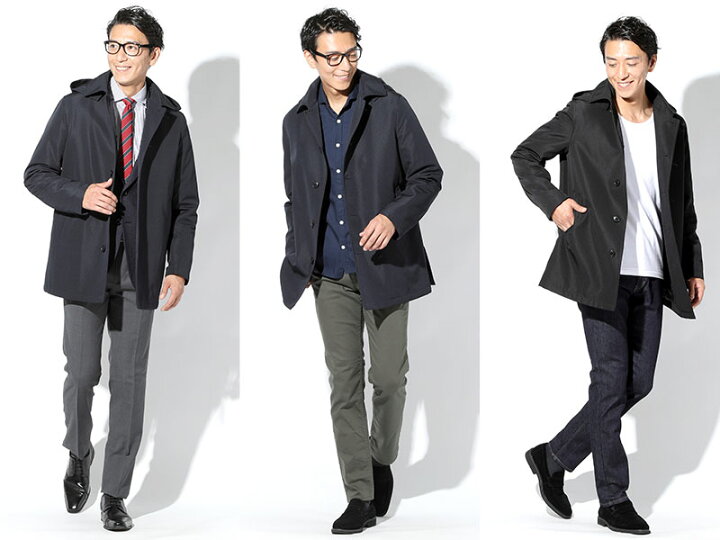 楽天市場 コート メンズ スタンドカラーコート アウター 撥水 フード 格子 服 30代 40代 50代 Menz Style メンズスタイル