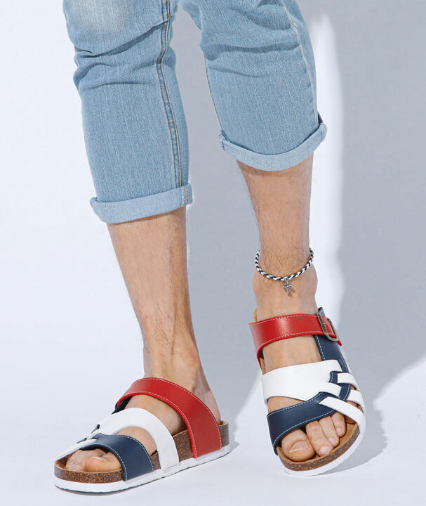 サンダル メンズ シューズ クロスベルト Puレザー 夏 靴 代 30代 40代 50代 メンズスタイル Menz Style 完売