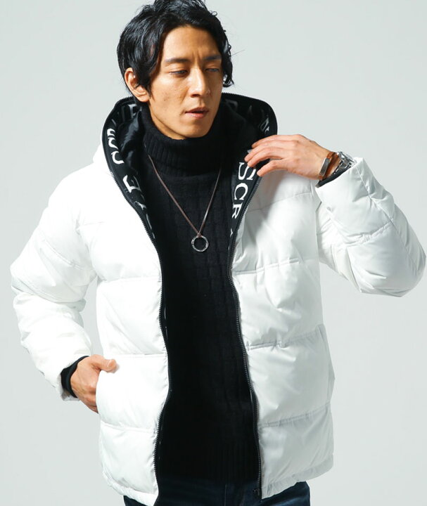 中綿ジャケット メンズ アウター フード 英字 ロゴ 撥水加工 長袖 冬 服 30代 40代 50代 メンズスタイル Menz Style 最上の品質な