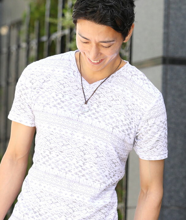 楽天市場】vネック tシャツ メンズ 半袖 ショート丈 タオル地 袖 短め 