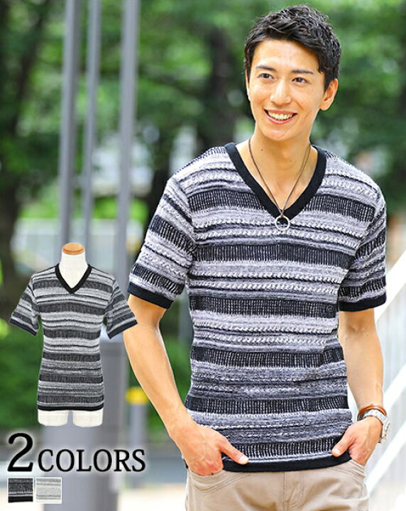 楽天市場 サマーニット メンズ ニット Vネック ケーブル編み メンズファッション Menz Style メンズスタイル