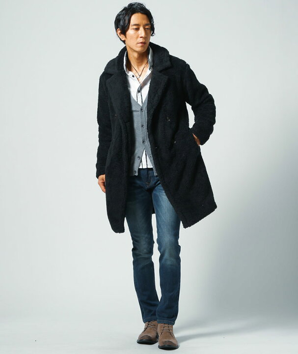 楽天市場 コート メンズ アウター Pコート ピーコート ロングコート ボア 冬 服 30代 40代 50代 メンズスタイル Menz Style Menz Style メンズスタイル