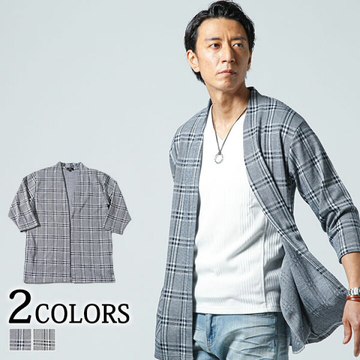 楽天市場 カーディガン メンズ トップス チェック 7分袖 アウター 春 夏 服 30代 40代 50代 メンズスタイル Menz Style Menz Style メンズスタイル