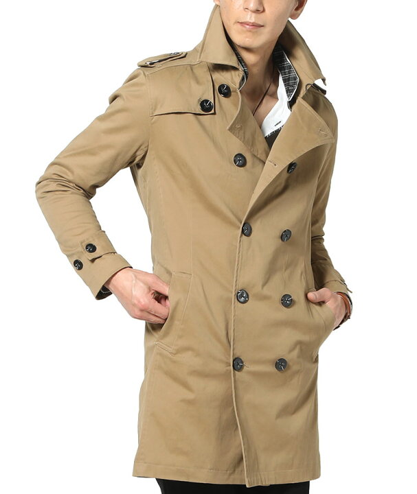 楽天市場 トレンチコート コート メンズ アウター サテン ストレッチ 長袖 秋冬 服 30代 40代 50代 Menz Style メンズスタイル