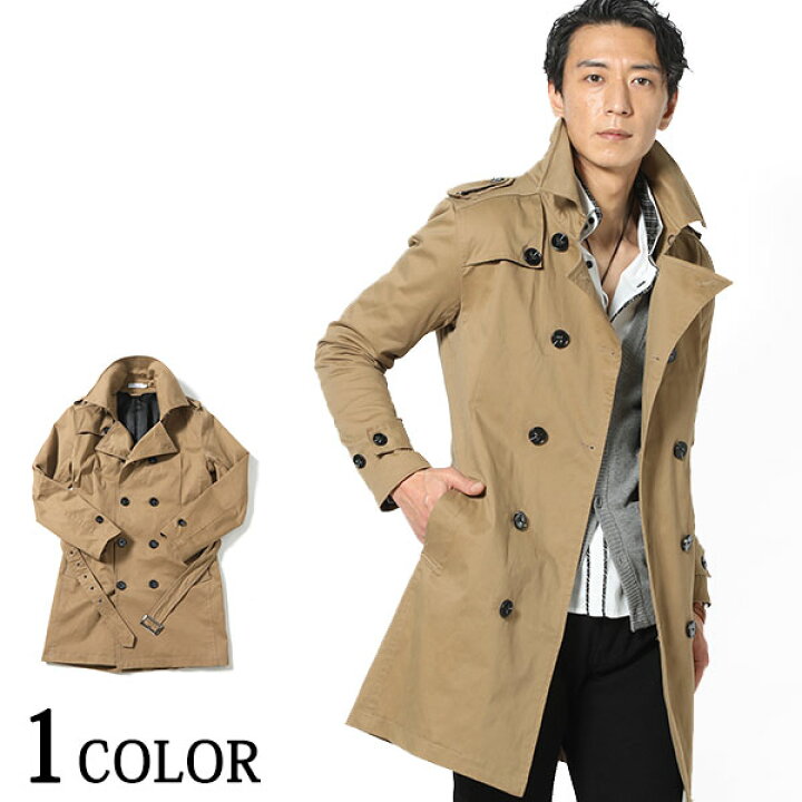 楽天市場 トレンチコート コート メンズ アウター サテン ストレッチ 長袖 秋冬 服 30代 40代 50代 Menz Style メンズスタイル