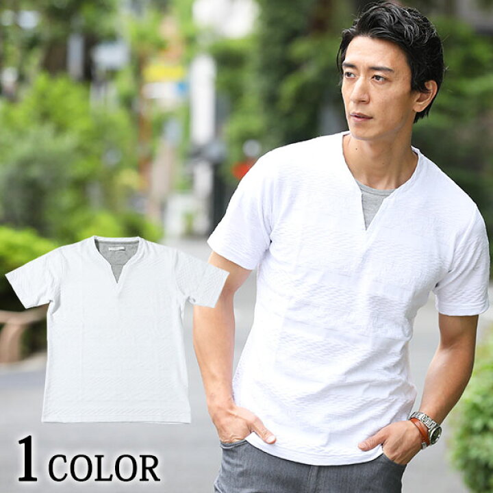 楽天市場 カットソー メンズ Tシャツ トップス 半袖 フェイクレイヤード ジャガード ボーダー 夏 服 30代 40代 50代 Menz Style メンズスタイル