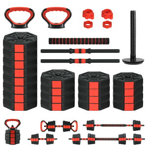 4in1���@�\�ώ��_���x���Z�b�g 44lbs-88lbs �i10kg/15kg/20kg�j*2 �o�[�x���E�P�g���x���E�v�b�V���A�b�v�o�[�ό`�� ? ����W���p�E�ؗ̓g���[�j���O ? �������I�N�^�S�i���_���x���E�n���h���E�x