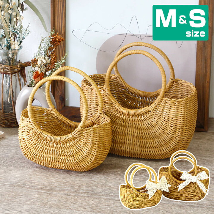 ラタンミックスミニバッグ （楽天市場】ラタン リングハンドル かご  