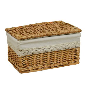 収納ボックス ふた付き かご バスケット Sサイズ 柳 内布付きおしゃれ かわいい 収納バスケット トイレットペーパー 収納 北欧風 小物入れ タオル 持ち手 収納ケース 編み 籐 おむつ 洗濯か