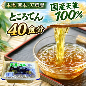 【熊本天草産 ところてん 40食分（2人前×20パック） たれ付き】天草（テングサ）100％ ところ天 無添加 低カロリー ダイエット 美容 健康 食物繊維 豊富 さっぱり ヘルシー 夏ギフト お中元 常温保存OK