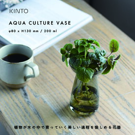 【在庫限り】一輪挿しフラワーベース 水耕栽培 KINTO キントー AQUA CULTURE VASE S 220ml アクア カルチャー べース 花瓶 花器 一輪挿し ガラス キッチン おしゃれ ヒヤシンス 球根 水栽培 多肉植物 シンプル プレゼント おしゃれ クリア ブルー グレー