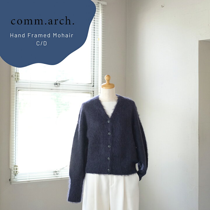 楽天市場】comm. arch. コムアーチ モヘヤ カーディガン 2024AW ブルー  