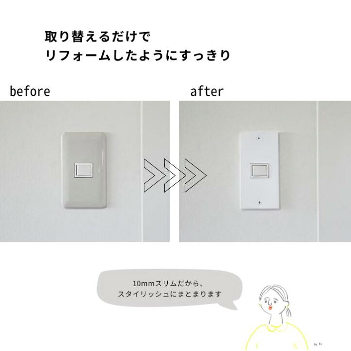 楽天市場】ホワイト 白 スイッチカバー コンセントカバー スイッチ 