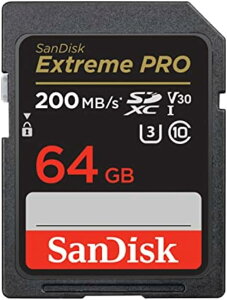 �ySanDisk�z �T���f�B�X�N 64GB Extreme PRO SDXC�J�[�h�ASD�J�[�h�AV30�������[�J�[�h�A4K UHD�A�ő�200MB/�b�ASanDisk QuickFlow�e�N�m���W�[�ARescuePro�f���b�N�X�f�[�^�����\�t�g�E�F�A�AUHS-I�A�N���X10�AU3
