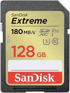 �ySanDisk�z �T���f�B�X�N 128GB Extreme (�G�N�X�g���[��) SDXC UHS-I �������[�J�[�h - C10/U3/V30/4K/UHD SD�J�[�h