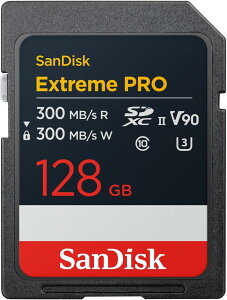 �ySanDisk�z �T���f�B�X�N 128GB Extreme PRO SDXC UHS-II �������[�J�[�h - �ő�300MB/�b�̓ǂݎ��Ə������ݑ��x�AV90�A8K�A4K UHD�ASD�J�[�h - SDSDXDM-128G-GN4IN�B