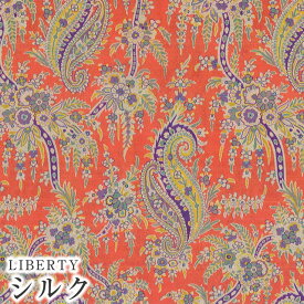 LIBERTYリバティプリント・シルククレープデシン生地【2019SSコレクション】インポート(輸入)Kensington Crepe de Chine＜Palm Paisley＞(パームペイズリー)2349104-A