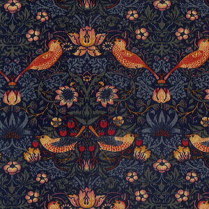 moda fabrics(モダ・ファブリックス)William Morris ウィリアムモリス シーチング生地<STRAWBERRY THIEF 1883>(ストロベリーシーフ)INDIGOインディゴ 33490-20