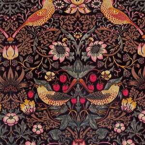 moda fabrics(_Et@ubNX)William Morris EBAX ȃ[nStrawberry Thief(Xgx[XB[t)D_DAMASK BLACK(_}XNubN)8176-11W