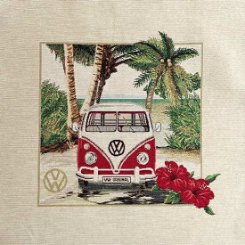 【約47cm×47cmカット販売】フォルクスワーゲンバス ゴブラン生地＜VW Hibiscus Hawaii＞(VW ハイビスカス ハワイ)B&B FABRICS Volkswagen 1531-1016-315