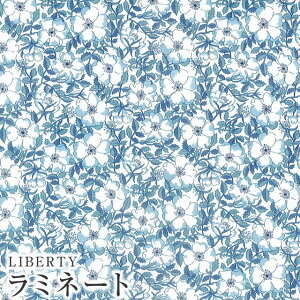 LIBERTYリバティプリント 国産つや消しラミネート(ビニールコーティング生地)【エターナル】<May Morris>(メイモリス)【ブルー】MATLAMI1229214ZE