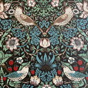 moda fabrics(モダ・ファブリックス)William Morris ウィリアムモリス オックスラミネート生地＜Strawberry Thief＞(ストロベリースィーフ)いちご泥棒＜EMERALD(エメラルド)＞LAMI-8176-57T