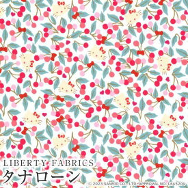 ハローキティ×リバティファブリックス LIBERTY 国産タナローン生地＜Cherries and Bows＞(チェリーズアンドボウズ)【ピンク】DC33495-J24E