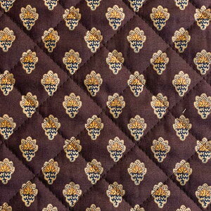 SOULEIADO ソレイアード キルティング<プティット・フルール・デ・シャン ブラウン>キルト生地 QSLF2-18D