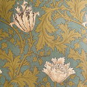 【エントリーでP10倍】moda fabrics(モダ・ファブリックス)William Morris ウィリアムモリス シーチングラミネート生地＜Anemone＞(アネモネ)＜ARONA BLUE(アロナブルー)＞LAMI-8217-18