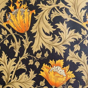 moda fabrics(_Et@ubNX)William Morris EBAX V[`O~l[gnAnemone(All)BLACK(ubN)LAMI-8217-32