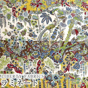 LIBERTYリバティプリント 国産つや消しラミネート(ビニールコーティング生地)【エターナル】<Aviary Paisley>(エイヴィリーペイズリー)【イエロー】MATLAMI-DC29888YE