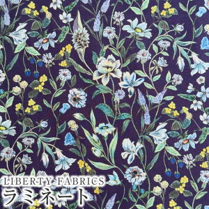 LIBERTY FABRICS リバティプリント 国産つや消しラミネート(ビニールコーティング生地)<Megumi>(メグミ)【ネイビー地】MATLAMI3633126XE