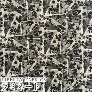 LIBERTY FABRICS リバティプリント 国産つや消しラミネート(ビニールコーティング生地)<Floral Flag>(フローラル・フラッグ)【グレー】MATLAMI363J6843S50-YE