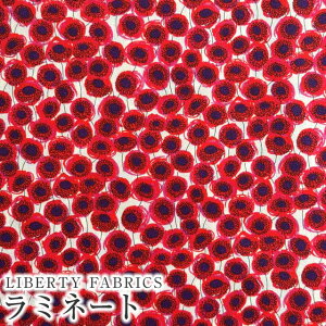 LIBERTY FABRICS リバティプリント 国産つや消しラミネート(ビニールコーティング生地)【エターナル】<Xanthe Sunbeam>(ザンジー・サンビーム)【レッド】MATLAMI3633151DE