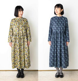 リバティプリント「MERCI × May Me × LIBERTY FABRICS」パターンオーダー ワンピース タナローン使用 M/L 日本製 MayMe-OnePiece