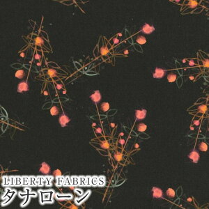 LIBERTYリバティプリント イタリア製タナローン生地<I Dreamt of Roses>(アイ・ドリームト・オブ・ローゼズ)【ピンク花×ブラウン地】363J4204-AU《2024SS Wildsmith's Wonderful World》