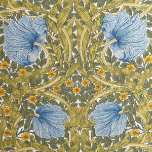 V&A William Morris ウィリアムモリス 綿麻キャンバス生地<Pimpernel>(ピンパネル)【生成り×ブルー】VA10019S-A