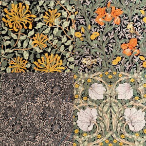 V&A William Morris ウィリアムモリス シーチング生地<Morris Mosaic>(モリスモザイク)【ブラック】VA10031S-C