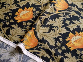 moda fabrics(モダ・ファブリックス)William Morris ウィリアムモリス シーチング生地＜Anemone＞(アネモネ)＜BLACK(ブラック)＞8217-32