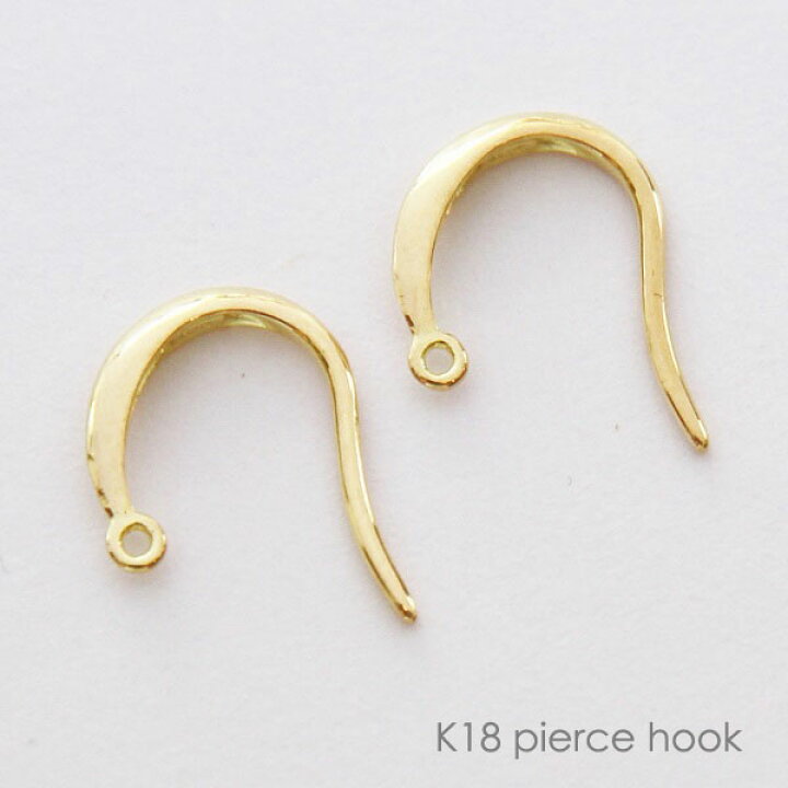 楽天市場】ピアスパーツ フック 1ペア ピアス 金具 パーツ K18 18K 18 