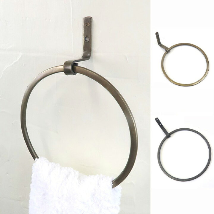 楽天市場 タオルリング タオルホルダー 丸 ブラック ゴールド ネジ付き リングホルダー タオルハンガー おしゃれ かわいい キッチン雑貨 洗面所 アイアン アンティーク キッチン タオル掛け 布巾ハンガー おしゃれ スタイリッシュ 洗面所 ポイント10